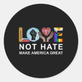 Liebe hasst Amerika nicht zum großen Langschläfer Runder Aufkleber (Vorderseite)