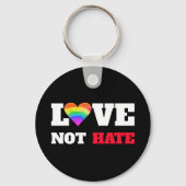 Liebe hasst kühnen Herzschlag auf schwarz grafisch Schlüsselanhänger (Vorderseite)