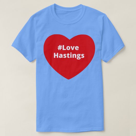 Liebe Hastings Hashtag Herz T-Shirt (Design vorne)