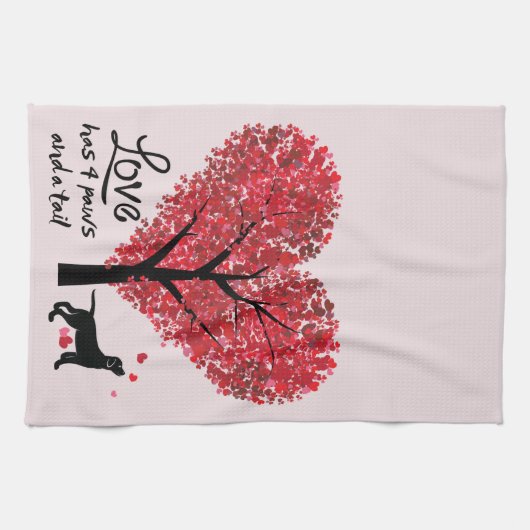 Liebe hat 4 Tatzen und einen Handtuch (Horizontal)