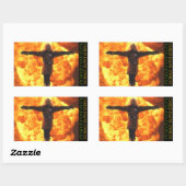 Liebe hat Feinde - FLAME-Aufkleber Rechteckiger Aufkleber (Blatt)