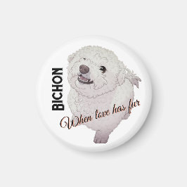 Liebe hat Fell Bichon  Magnet