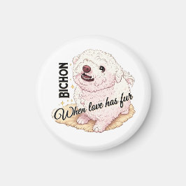 Liebe hat Fell Bichon Magnet