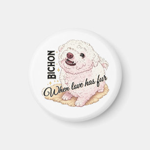 Liebe hat Fell Bichon Magnet