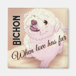 Liebe hat Fell Bichon  Magnet