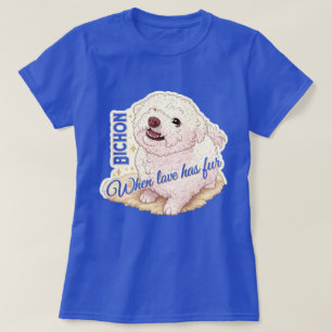 Liebe hat Fell Bichon T-Shirt