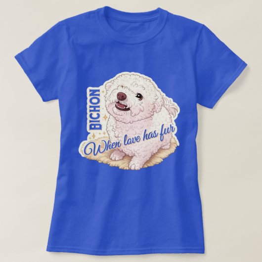 Liebe hat Fell Bichon T-Shirt (Design vorne)