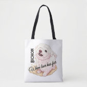 Liebe hat Fell Bichon Tasche (Vorderseite)