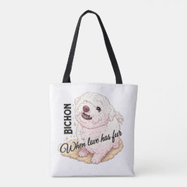Liebe hat Fell Bichon Tasche