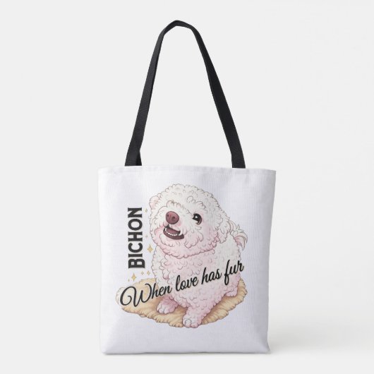 Liebe hat Fell Bichon Tasche (Rückseite)