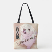 Liebe hat Fell Bichon Tote Tasche (Rückseite)