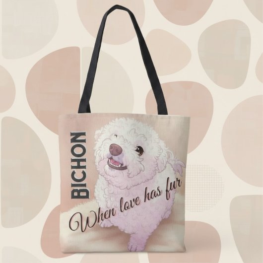 Liebe hat Fell Bichon Tote Tasche