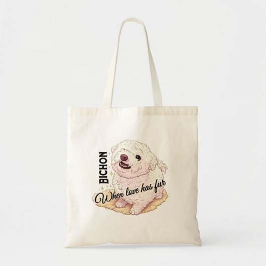 Liebe hat Fell Bichon Tragetasche (Vorne)