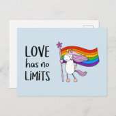 Liebe hat keine Grenzen Einhorn Postkarte (Vorne/Hinten)