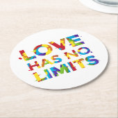 Liebe hat keine Grenzen Runder Pappuntersetzer (Angewinkelt)