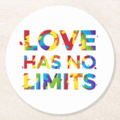 Liebe hat keine Grenzen Runder Pappuntersetzer (Vorderseite)