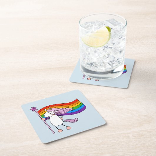 Liebe hat keine Grenzwerte für Unicorn Rechteckiger Pappuntersetzer (Vor Ort)