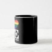Liebe hat keinen LGBTQ-Rainbow-Pride-Monat Zweifarbige Tasse (Mittel)