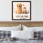 Liebe hat Pfoten Leinwand (Insitu (Schlafzimmer))