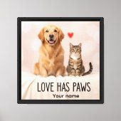 Liebe hat Pfoten Leinwand (Vorderseite)