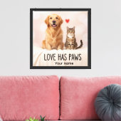 Liebe hat Pfoten Leinwand (Insitu (Wohnzimmer))