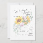 Liebe hat Sonnenblumen Peony Brautparty Inv Einladung (Vorderseite)