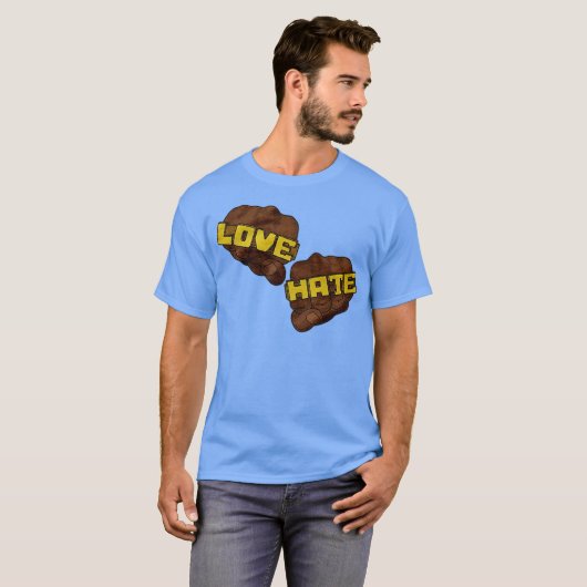 Liebe Hate Funny T-Shirt (Vorne ganz)