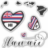 Liebe Hawaii, 3 Designs, Aufkleber Die (Vorderseite)