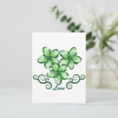 Liebe Hawaii Plumeria Postkarte (Stehend Vorderseite)