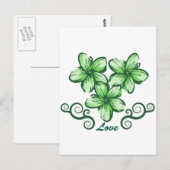 Liebe Hawaii Plumeria Postkarte (Vorne/Hinten)