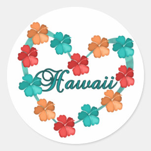 Liebe Hawaii Runder Aufkleber