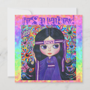 Liebe Headband Hippie Girl Doll Lila Psychedelic