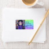 Liebe Headband Hippie Girl Doll Lila Psychedelic Adressaufkleber (Insitu)