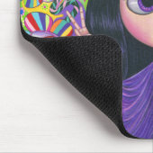 Liebe Headband Hippie Girl Doll Lila Psychedelic Mousepad (Ecke)
