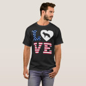 Liebe Heart American Flag T-Shirt (Vorne ganz)