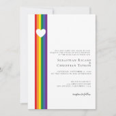 Liebe Heart and Rainbow Gay Wedding Einladung (Vorderseite)