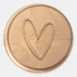 Liebe Heart Antique Gold Wax Siegel Sticker