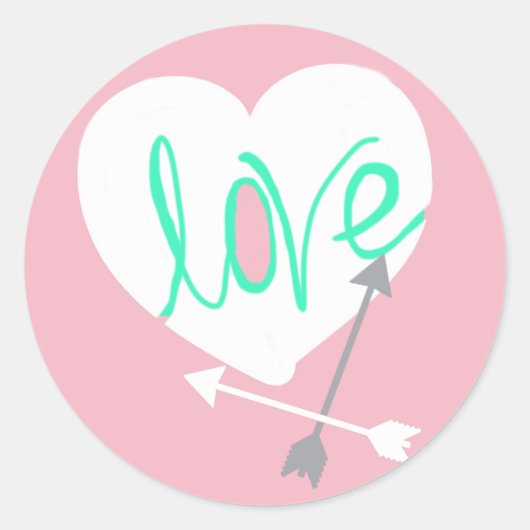 Liebe Heart Arrows Sticker (Vorderseite)