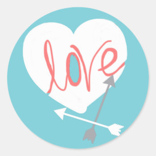 Liebe Heart Arrows Sticker