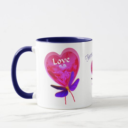 Liebe Heart Balloon Personalisiert Wedding Tasse (Links)