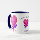 Liebe Heart Balloon Personalisiert Wedding Tasse (Vorderseite Links)