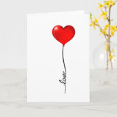 Liebe Heart Balloon Valentines Karte (Gelbe Blume)