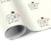 Liebe Heart Balloon Wedple Couple Geschenkpapier (Rolleneckpunkt)