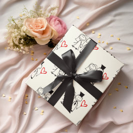 Liebe Heart Balloon Wedple Couple Geschenkpapier