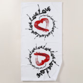 Liebe Heart Beach Handtuch (Vorderseite)