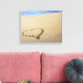 Liebe Heart Beach Leinwanddruck (Insitu (Wohnzimmer))
