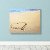 Liebe Heart Beach Leinwanddruck (Insitu (Holzboden))