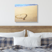 Liebe Heart Beach Leinwanddruck (Insitu (Schlafzimmer))