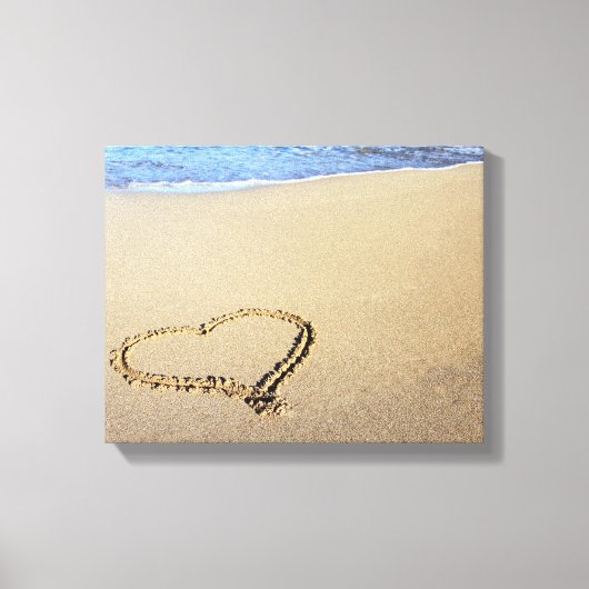 Liebe Heart Beach Leinwanddruck (Vorderseite)