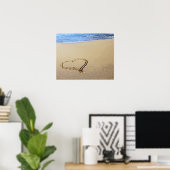 Liebe Heart Beach Poster (Heimbüro)
